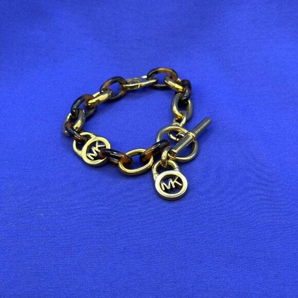 Michael Kors Faux Tortoise Shell & Gold-Tone Link Bracelet - Picture 5 of 8